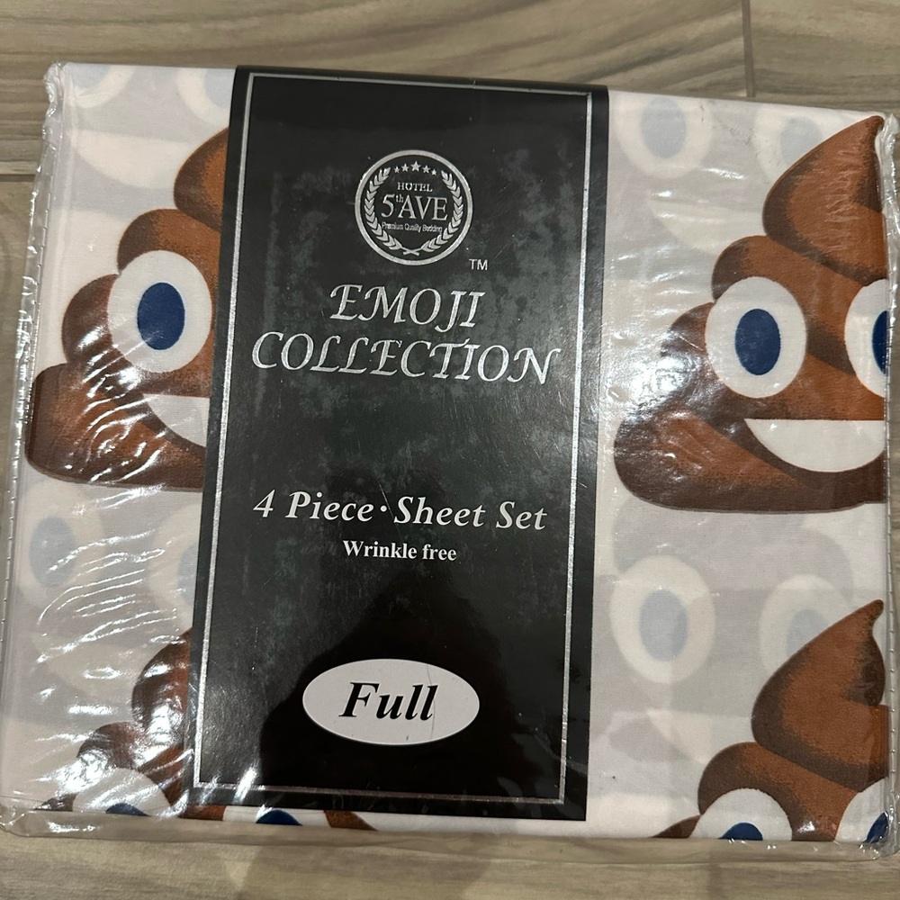 Emoji Collection Full Sheet Set - Brown Poop Emoji Design